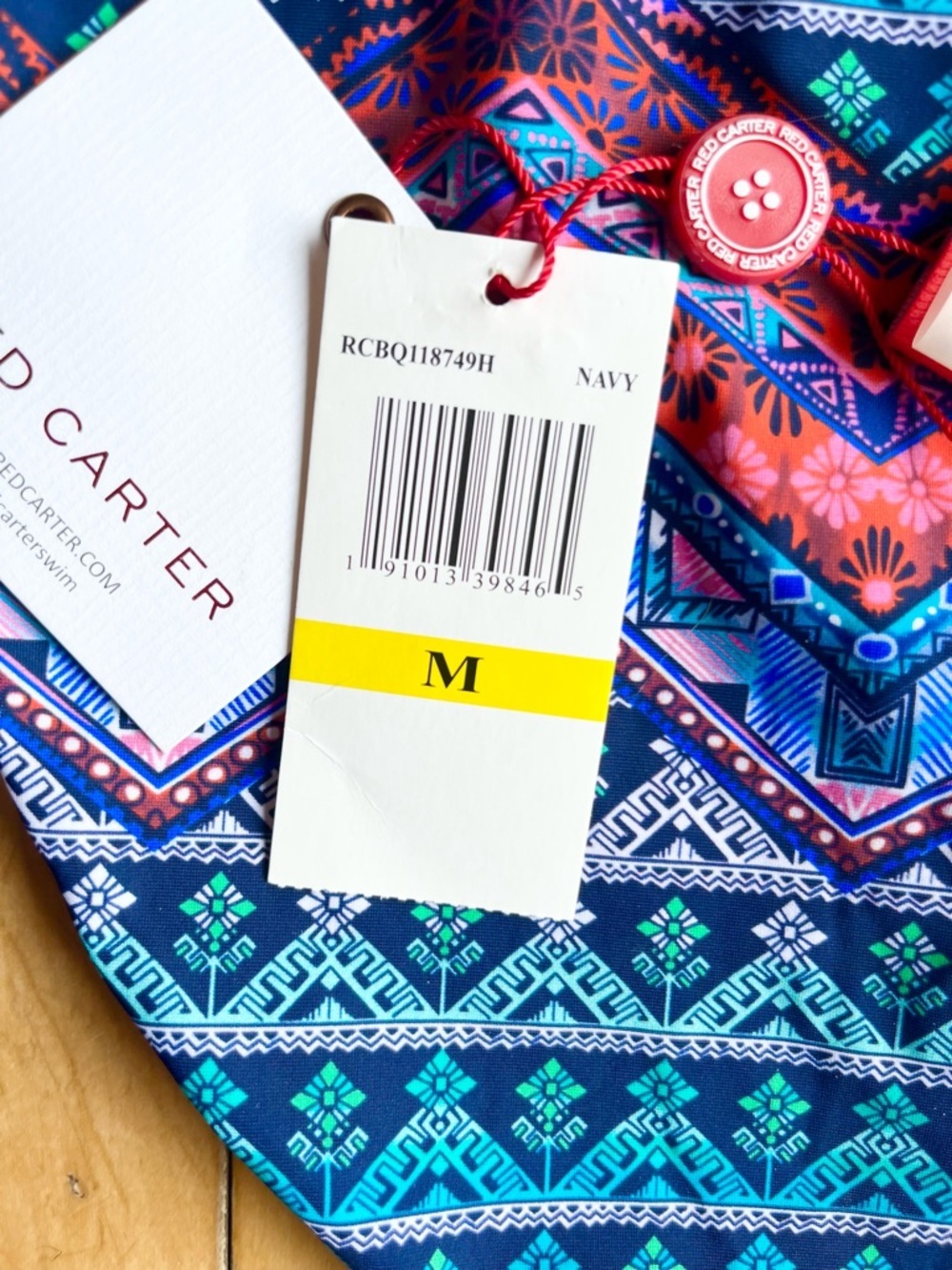 Red Carter NEW Wrap Colorful Aztec Print (Top & Bottom) Bikini Set Size Medium - Picture 5 of 7